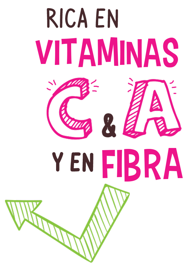 Rica en Vitamina C&A y Fibra